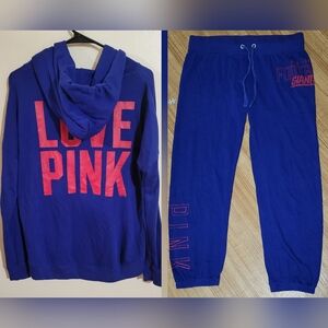 NY Giants NFL/Victoria's Secret PINK Bling 2pc Sweatsuit Set Size S (Oversized)